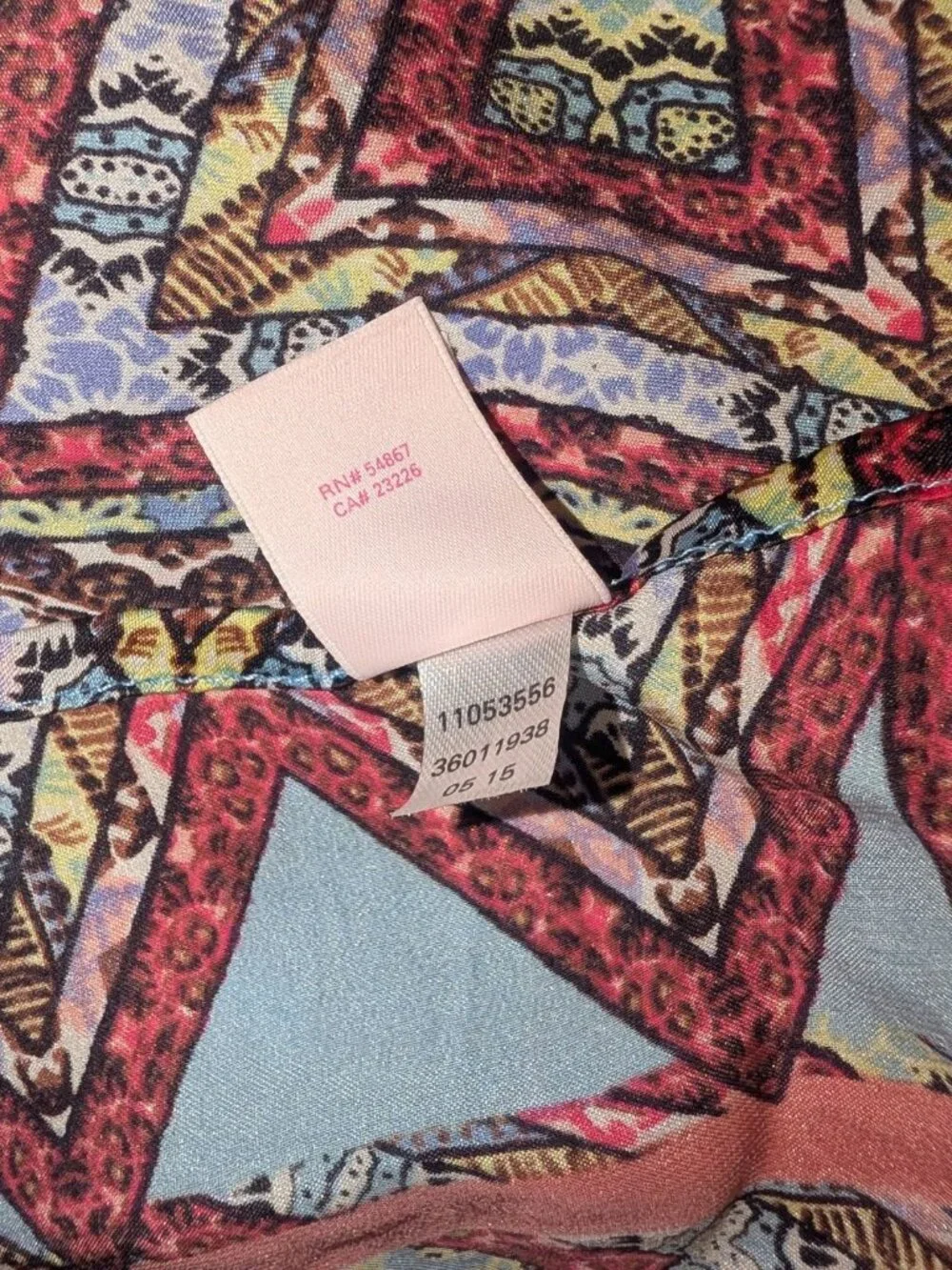 Victoria's Secret 100% Silk Geometric Kaleidoscope Scarf